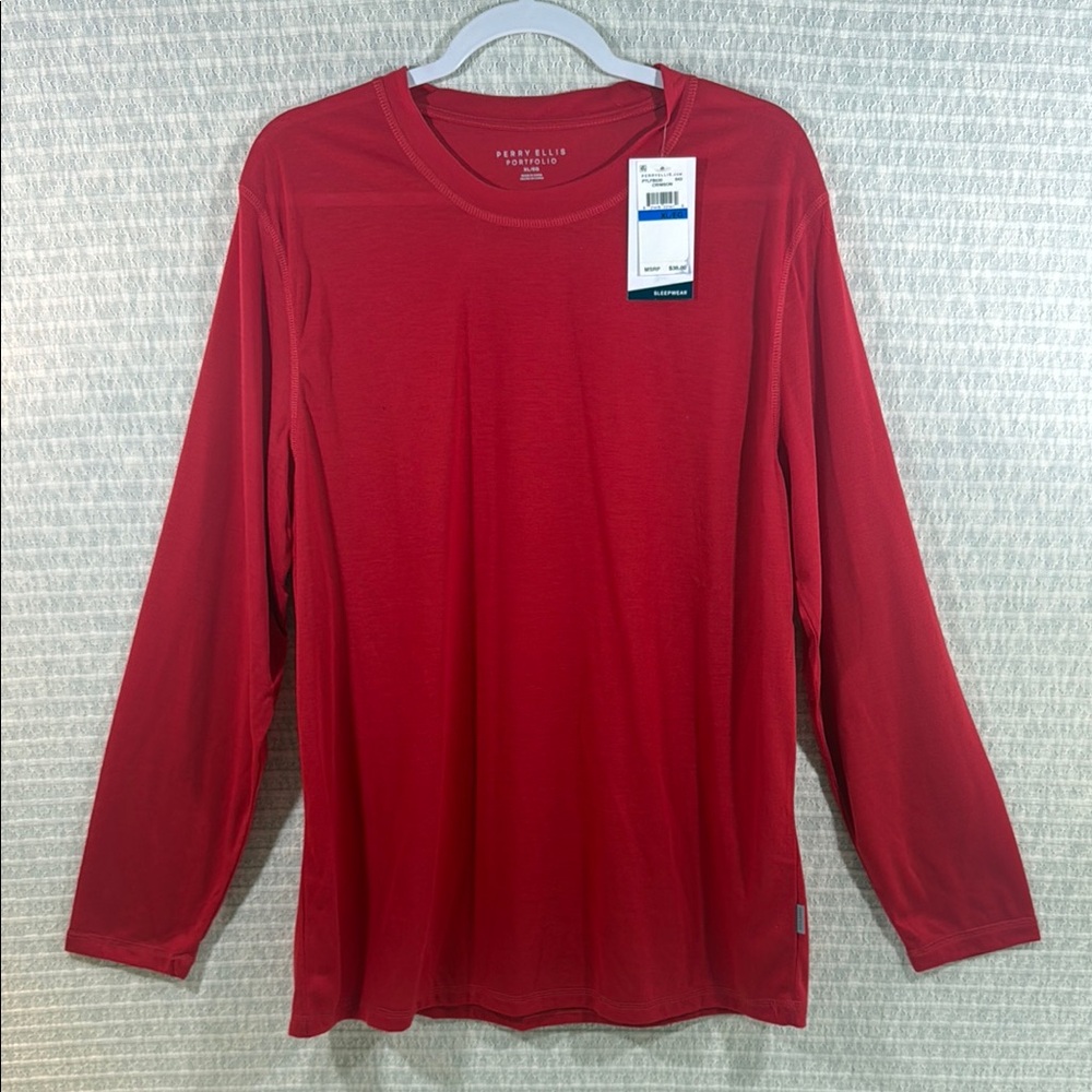 Perry Ellis Men's Crimson Long Sleeve Sleepwear Tee - NWT